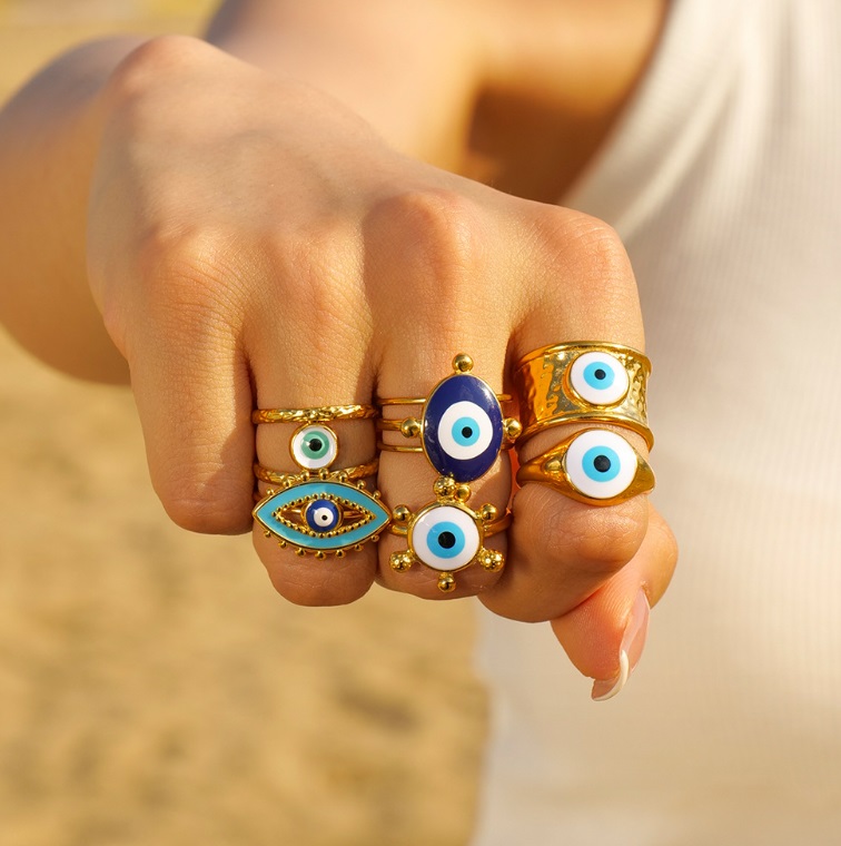 Stainless Steel Evil Eye Rings